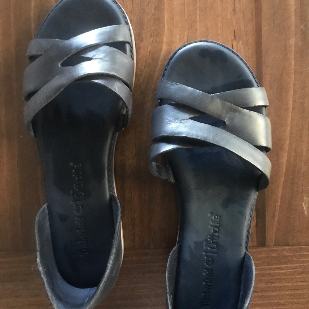 Navy Leather Timberland Sandals